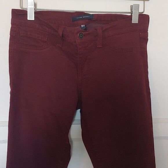 Flying Monkey Women's Burgundy Skinny Jeggings Size 26 - Picture 3 of 10